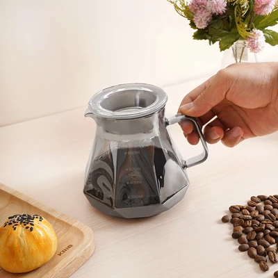 Gambar Culinart Smokey Teko Kopi Kaca Borosilikat 600 ml - Abu-Abu