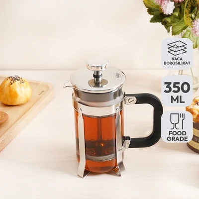 Gambar Culinart Boro Teko Kaca Borosilikat French Press 350 ml - Silver