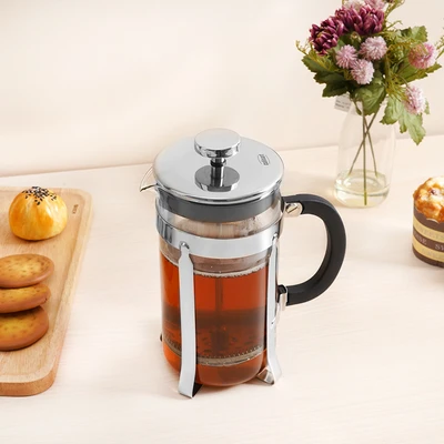 Gambar Culinart Teko Kopi Kaca Borosilikat French Press 1 Liter - Silver