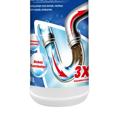 Gambar Glint Maxi Clear Cairan Gel Pembersih Pipa Saluran Pembuangan 1 ltr