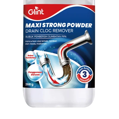 Gambar Glint Maxi Strong Bubuk Pembersih Pipa Saluran Pembuangan 268 gr