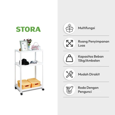 Gambar Stora Spacia Rak Troli 3 Tingkat - Putih