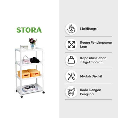 Gambar Stora Spacia Rak Troli 4 Tingkat - Putih