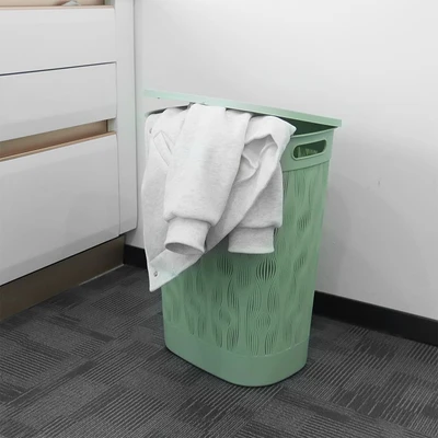 Gambar Stora Hamper Keranjang Laundry Leaves 44x34.5x57 cm - Hijau
