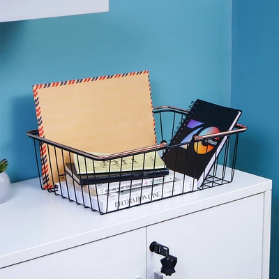 Gambar Stora Keranjang Penyimpanan Dengan Handle 44x32x15 cm - Hitam