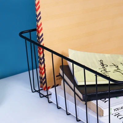 Gambar Stora Keranjang Penyimpanan Dengan Handle 44x32x15 cm - Hitam