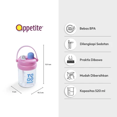 Gambar Appetite Scottie Tumbler Mini Plastik 520 ml - Pink