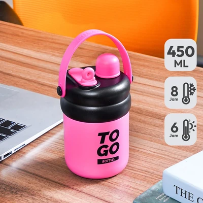 Gambar Appetite Seth Botol Vacuum Flask Stainless Steel 450 ml - Pink