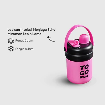 Gambar Appetite Seth Botol Vacuum Flask Stainless Steel 450 ml - Pink