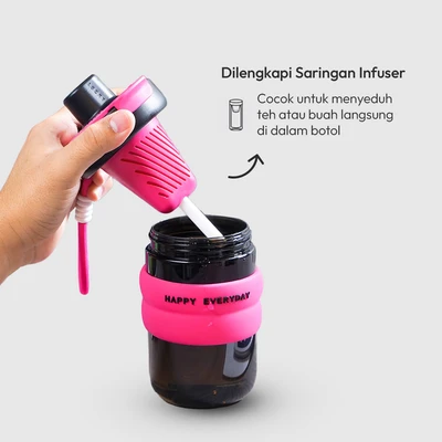 Gambar Appetite Sena Tumbler Mini Tritan Dengan Sedotan 500 ml - Hitam