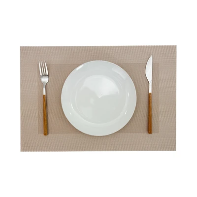 Gambar Forhom Tatakan Piring PVC Minimalis 30x45 cm Set 4 pcs - Krem