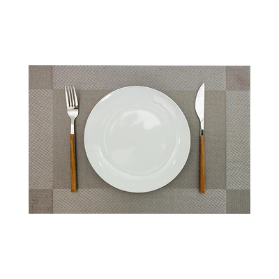 Gambar Forhom Tatakan Piring PVC 30x45 cm Set 4 pcs - Abu-Abu Luxkhaki