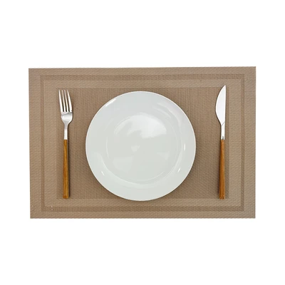 Gambar Forhom Tatakan Piring PVC 30x45 cm Set 4 pcs - Cokelat Muda