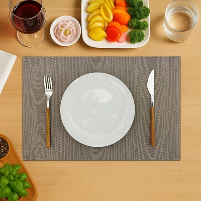 Gambar Forhom Tatakan Piring PVC Texture 30x45 cm Set 4 pcs - Krem