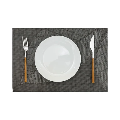 Gambar Forhom Tatakan Piring PVC Leaf 30x45 cm Set 4 pcs - Hitam