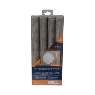 Gambar Forhom Tatakan Piring PVC 30x45 cm Set 4 pcs - Cokelat