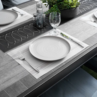 Gambar Forhom Tatakan Piring PVC 30x45 cm Set 4 pcs - Abu-Abu