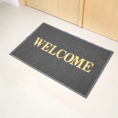 Gambar Forhom Keset Pintu PVC Welcome 40x60 cm - Abu-abu Tua