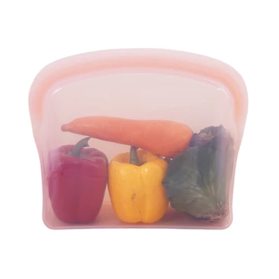 Gambar Picas Kantong Wadah Makanan Silikon Reusable 2 Liter - Pink