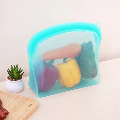 Gambar Picas Kantong Wadah Makanan Silikon Reusable 2 Liter - Hijau