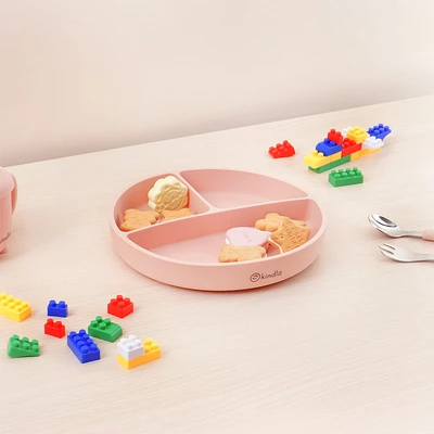 Gambar Kindla Abercio Piring Makan Anak Dengan Suction - Pink