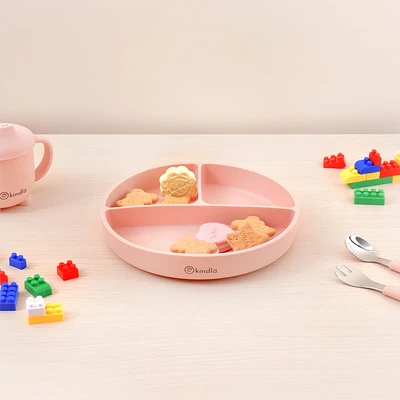 Gambar Kindla Abercio Piring Makan Anak Dengan Suction - Pink