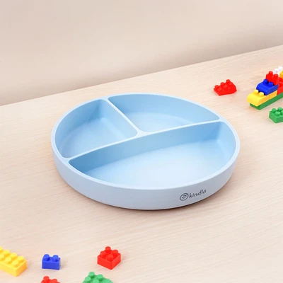 Gambar Kindla Abercio Piring Makan Anak Dengan Suction - Biru