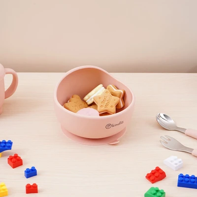 Gambar Kindla Abercio Mangkuk Makan Bayi Silikon - Pink