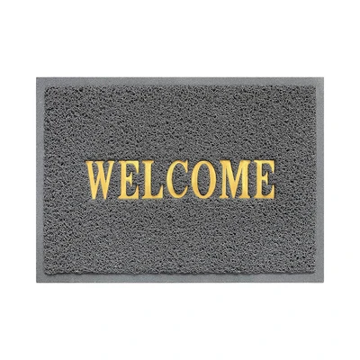 Gambar Forhom Keset Pintu PVC Welcome 50x70 cm - Abu-abu Tua