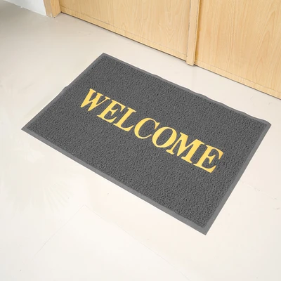 Gambar Forhom Keset Pintu PVC Welcome 60x90 cm - Abu-abu Tua