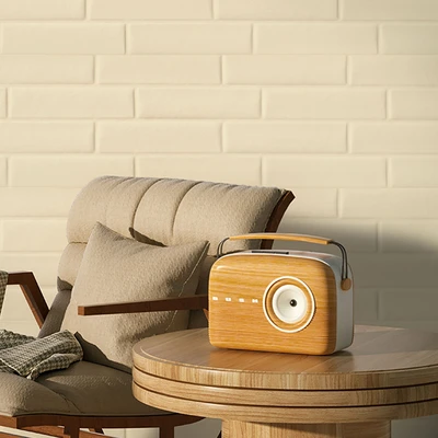 Gambar Forhom 69x19.5x0.7 cm Wallpaper 3D Pu Leather Brick - Krem