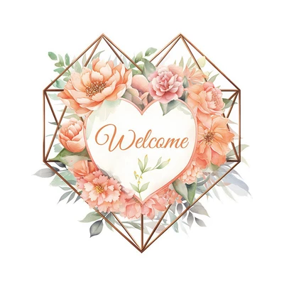 Gambar Forhom Stiker Dinding Rose Welcome 27x27 cm - Pink