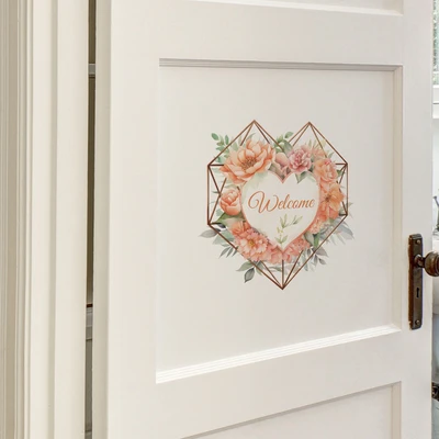 Gambar Forhom Stiker Dinding Rose Welcome 27x27 cm - Pink