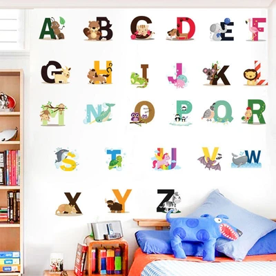Gambar Forhom Stiker Dinding Alphabet A-Z Animal 29x41 cm Set 26 pcs