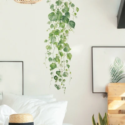 Gambar Forhom Stiker Dinding Hanging Plant 27x73 cm - Hijau