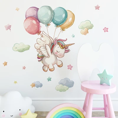 Gambar Forhom Stiker Dinding Unicorn Baloons 60x40 cm