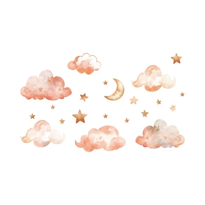 Gambar Forhom Stiker Dinding Cloudies 84x51 cm - Pink