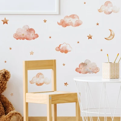 Gambar Forhom Stiker Dinding Cloudies 84x51 cm - Pink