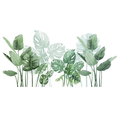 Gambar Forhom Stiker Dinding Tropical Plants 60x32 cm - Hijau