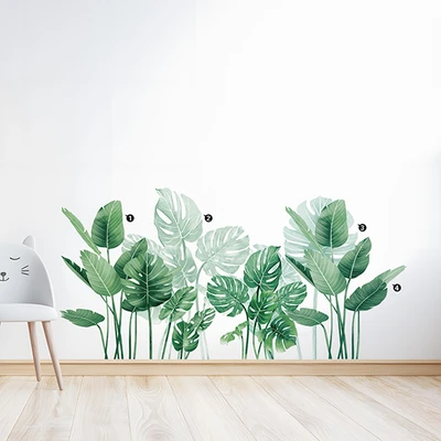 Gambar Forhom Stiker Dinding Tropical Plants 60x32 cm - Hijau