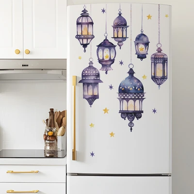 Gambar Forhom Stiker Dinding Nite Lanterns - Ungu