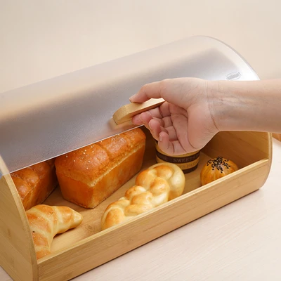 Gambar Culinart Modena Tempat Roti Bambu 38.5x28x 18.5 cm - Cokelat Natural
