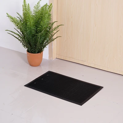 Gambar Krisbow Keset Pintu PVC Wary Grid 40x60 cm - Hitam