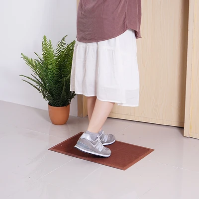 Gambar Krisbow Keset Pintu PVC Wary Grid 40x60 cm - Cokelat