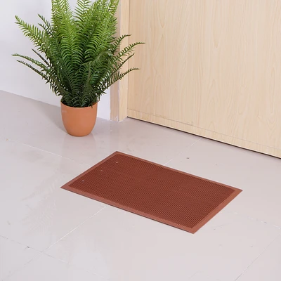 Gambar Krisbow Keset Pintu PVC Wary Grid 40x60 cm - Cokelat