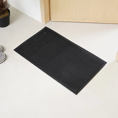 Gambar Krisbow Keset Pintu PVC Wary Grid 45x75 cm - Hitam