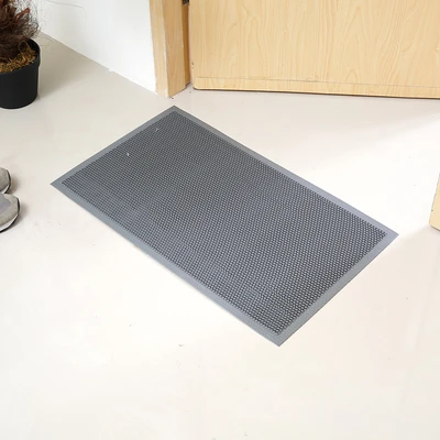 Gambar Krisbow Keset Pintu PVC Wary Grid 45x75 cm - Abu-abu
