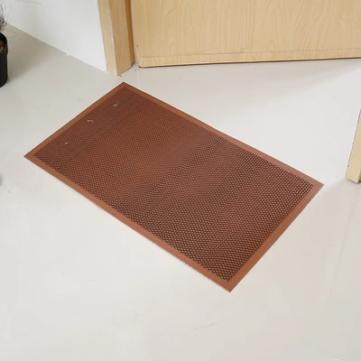 Gambar Krisbow Keset Pintu PVC Wary Grid 45x75 cm - Cokelat