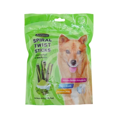 Gambar Goodies Camilan Anjing All Life Stages Spiral Twist Stick Chlorophyll & Mint 450 gr