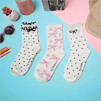 Gambar Ataru Kaos Kaki Wanita Crew Ribbon Random
